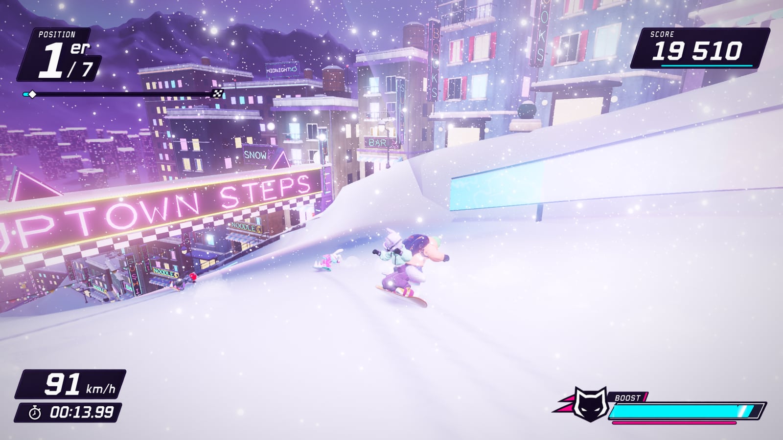 Les pistes et les lumières de Midnight City dans Zoo Peaks : Riders.