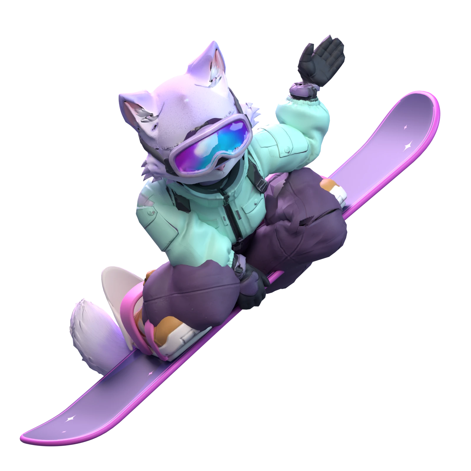 Minou, en pleine figure freestyle, dans Zoo Peaks : Riders.